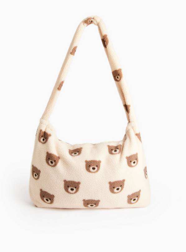 Bear Printed Borg Fleece Bag  One Size