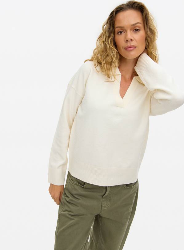 Cream Cosy Yarn Collared Jumper 10