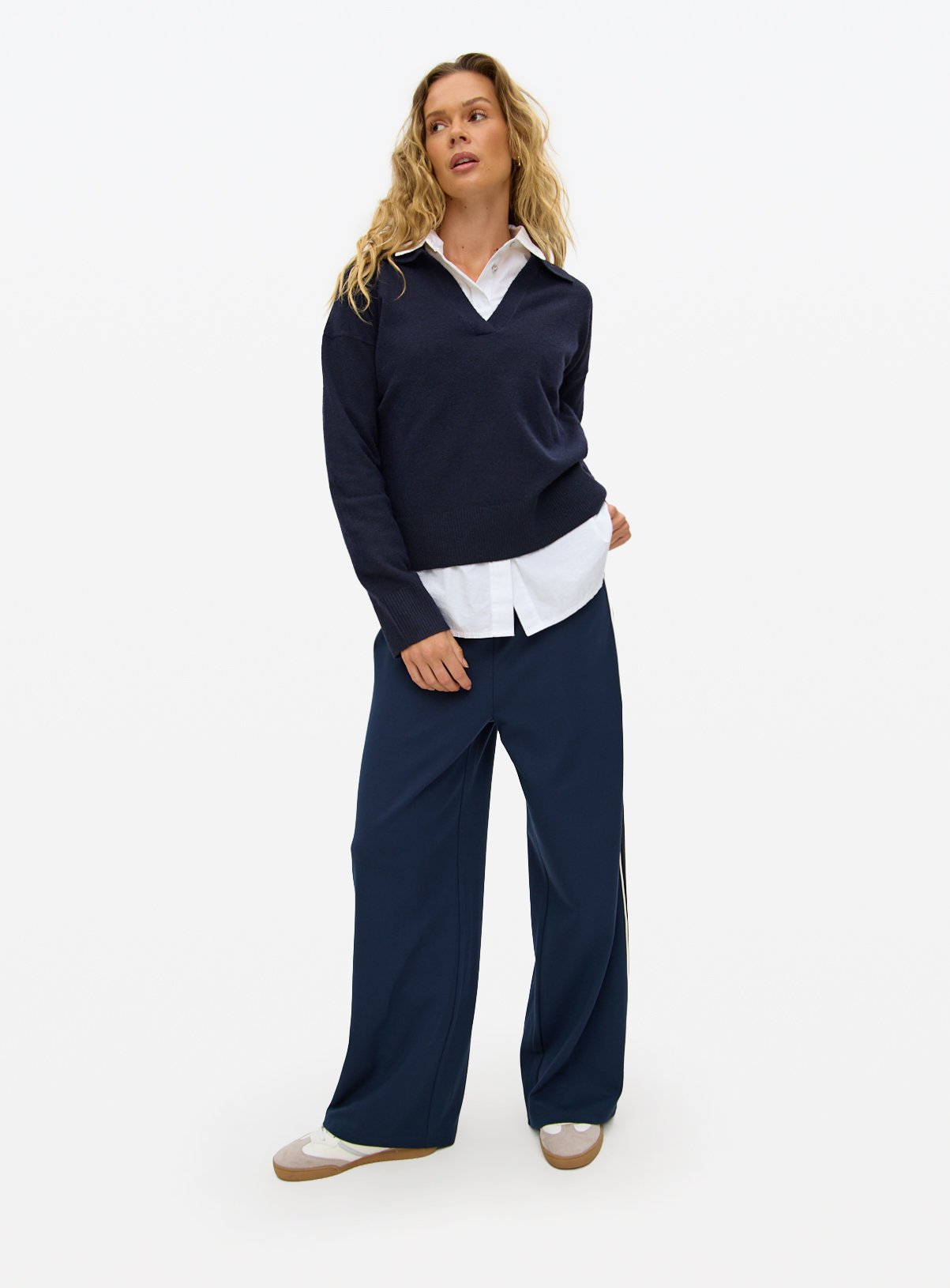 Navy Cosy Yarn Collared Jumper 8 - Image 2 thumbnail