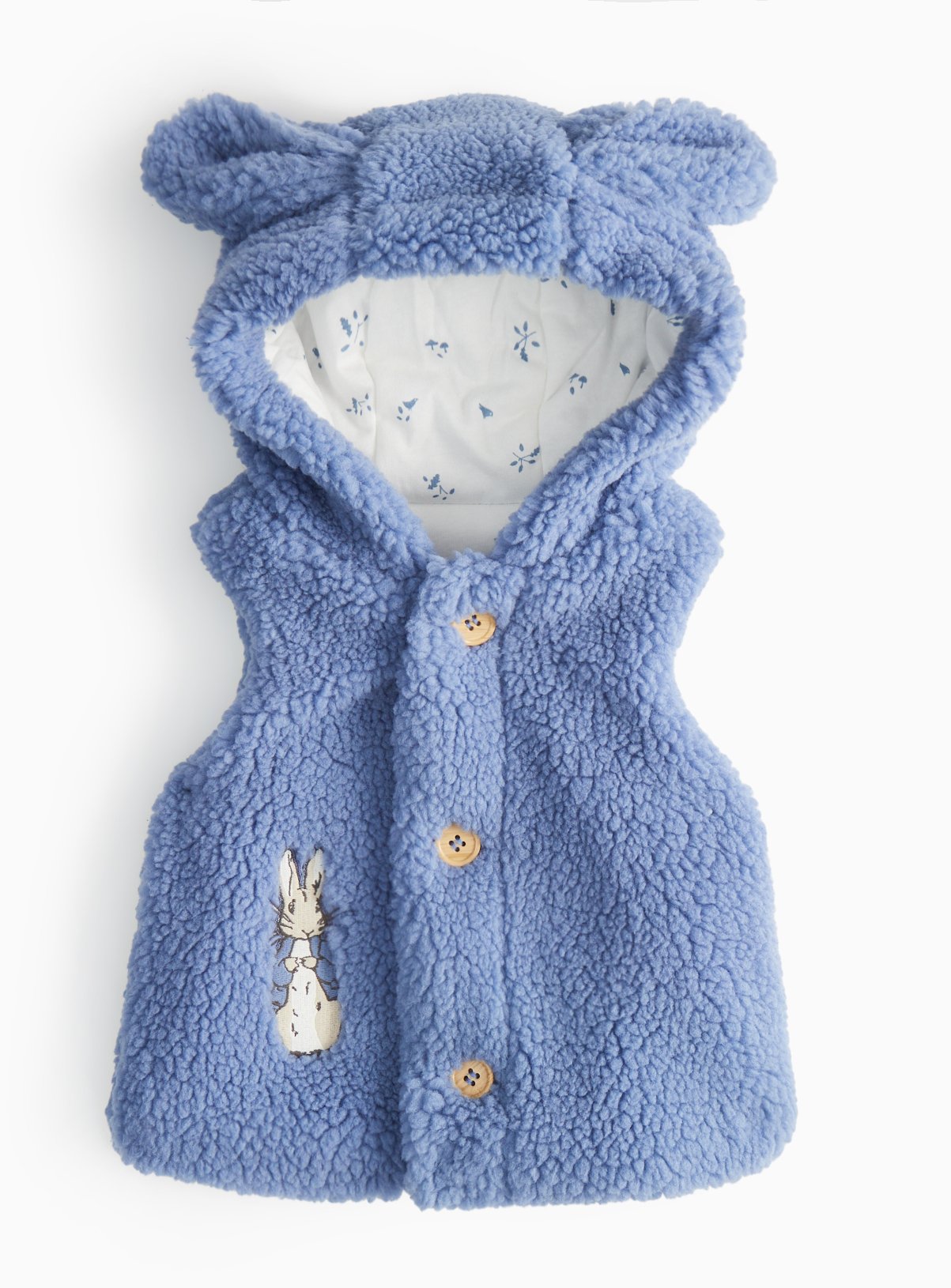 Blue Peter Rabbit Blue Borg Hooded Gilet - Peter Rabbit by Sainsbury's