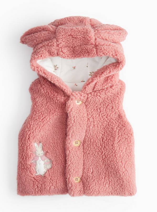 Peter Rabbit Pink Borg Fleece Gilet 3-6 months