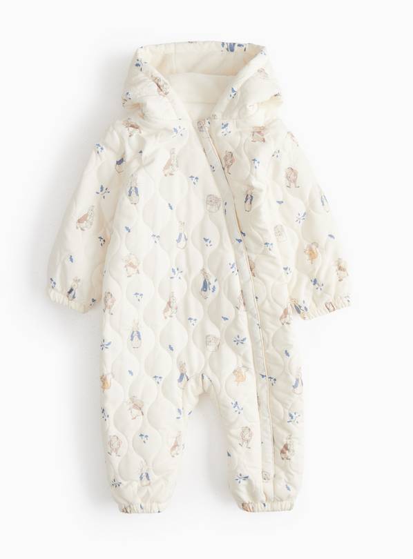 Peter Rabbit Character Print Quilted Pramsuit  12-18 months