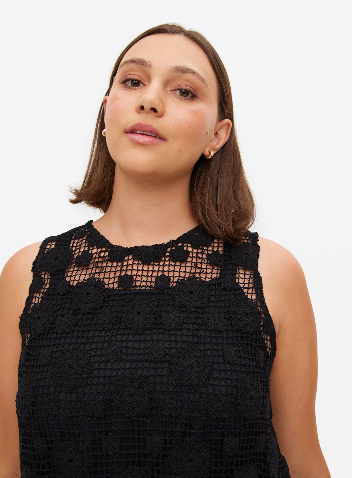 Black Crochet Overlay Midaxi Dress 12 - Image 3 thumbnail