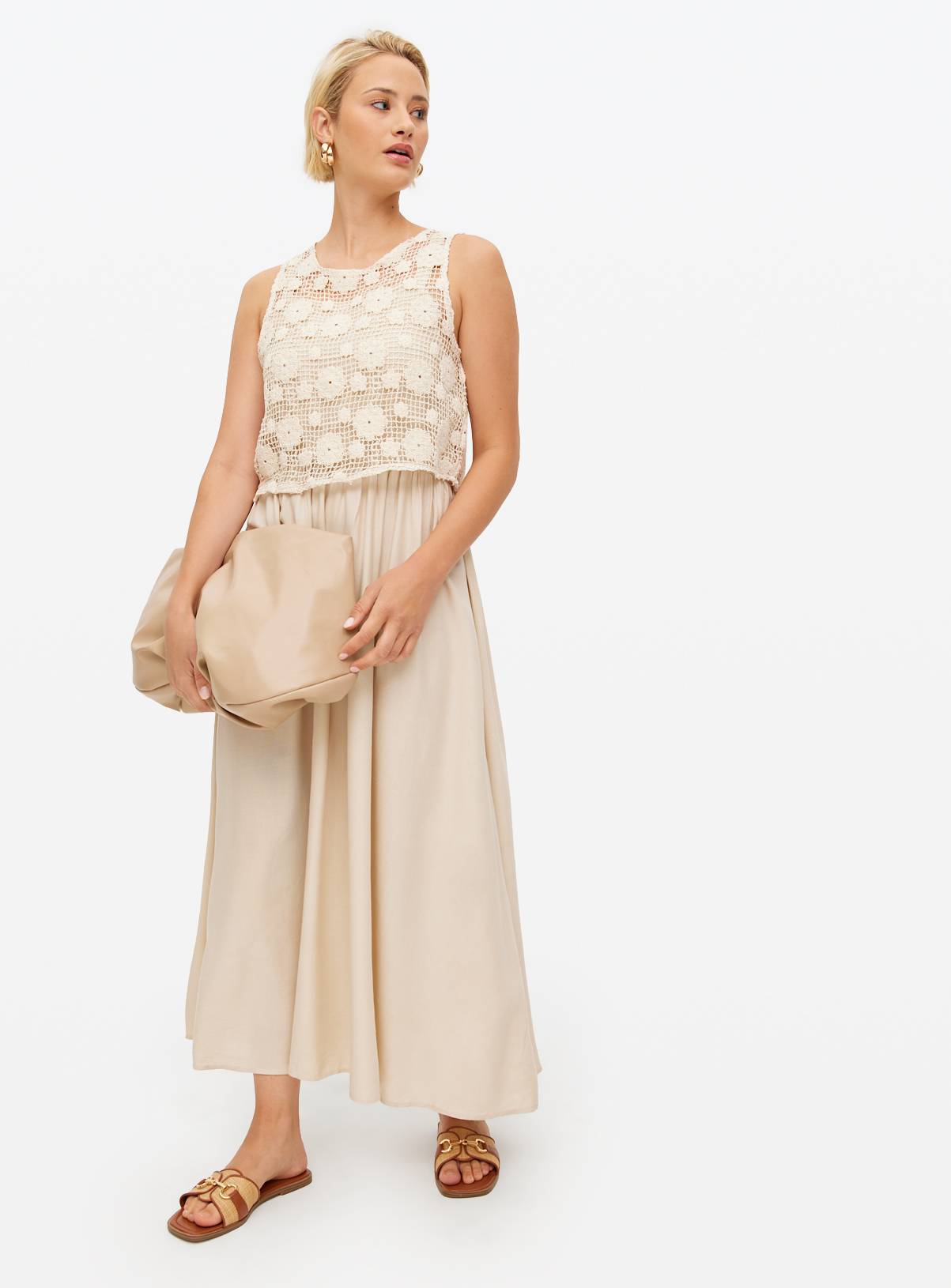 Neutral Crochet Overlay Midaxi Dress 12 - Image 2