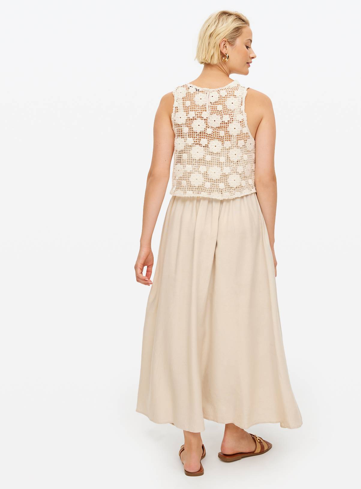Neutral Crochet Overlay Midaxi Dress 12 - Image 4