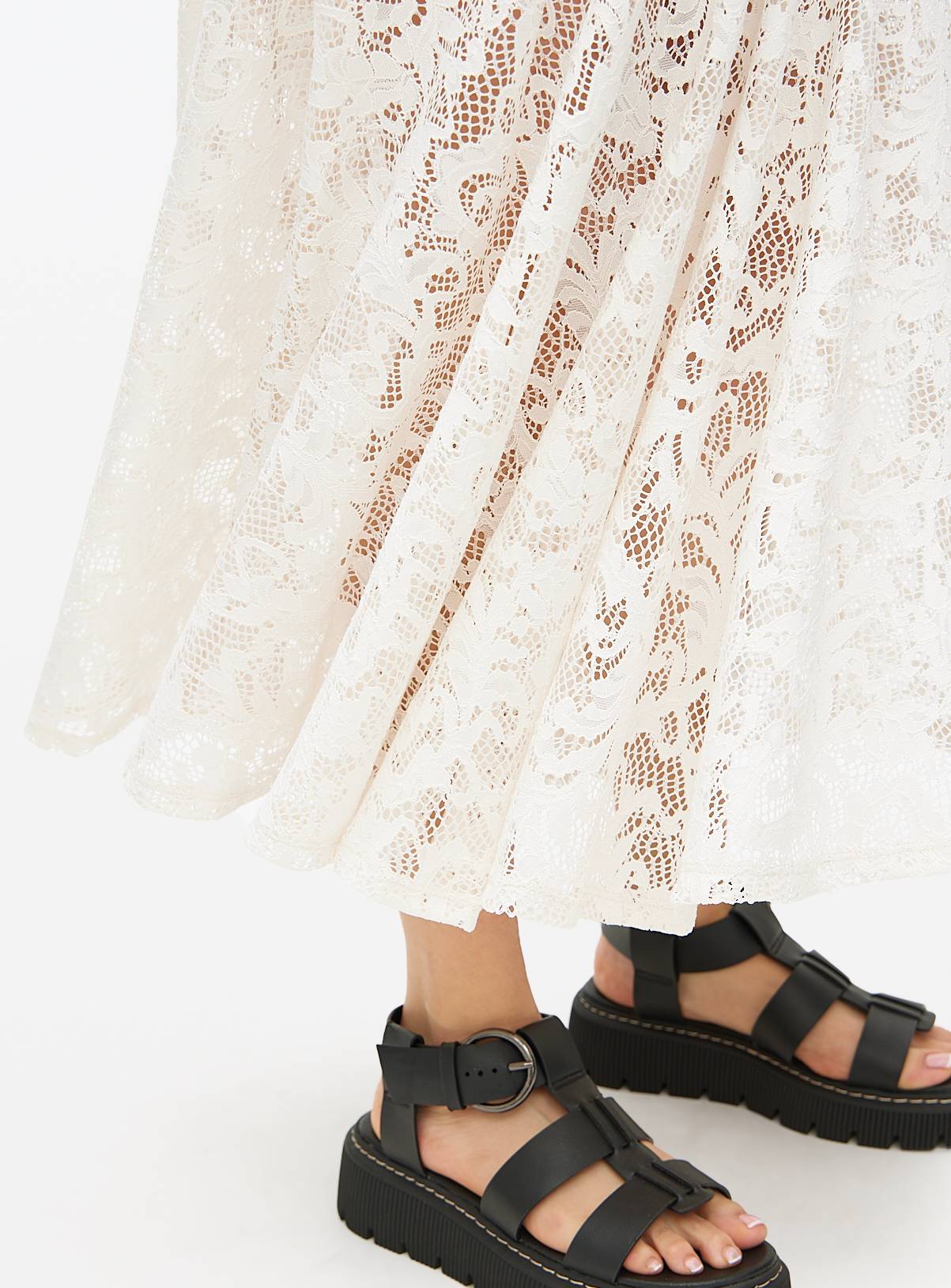 Cream Lace Maxi Skirt 14 - Image 3
