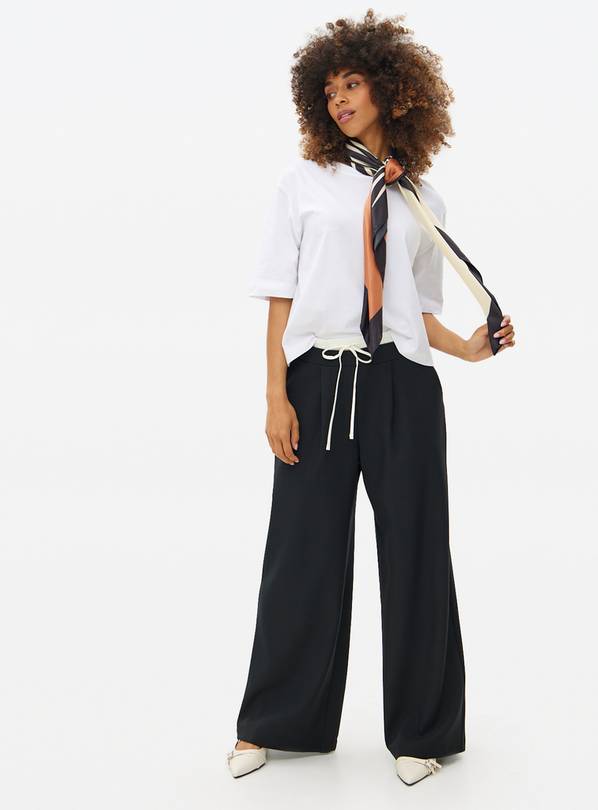 Black Double Waistband Tailored Trousers 12R