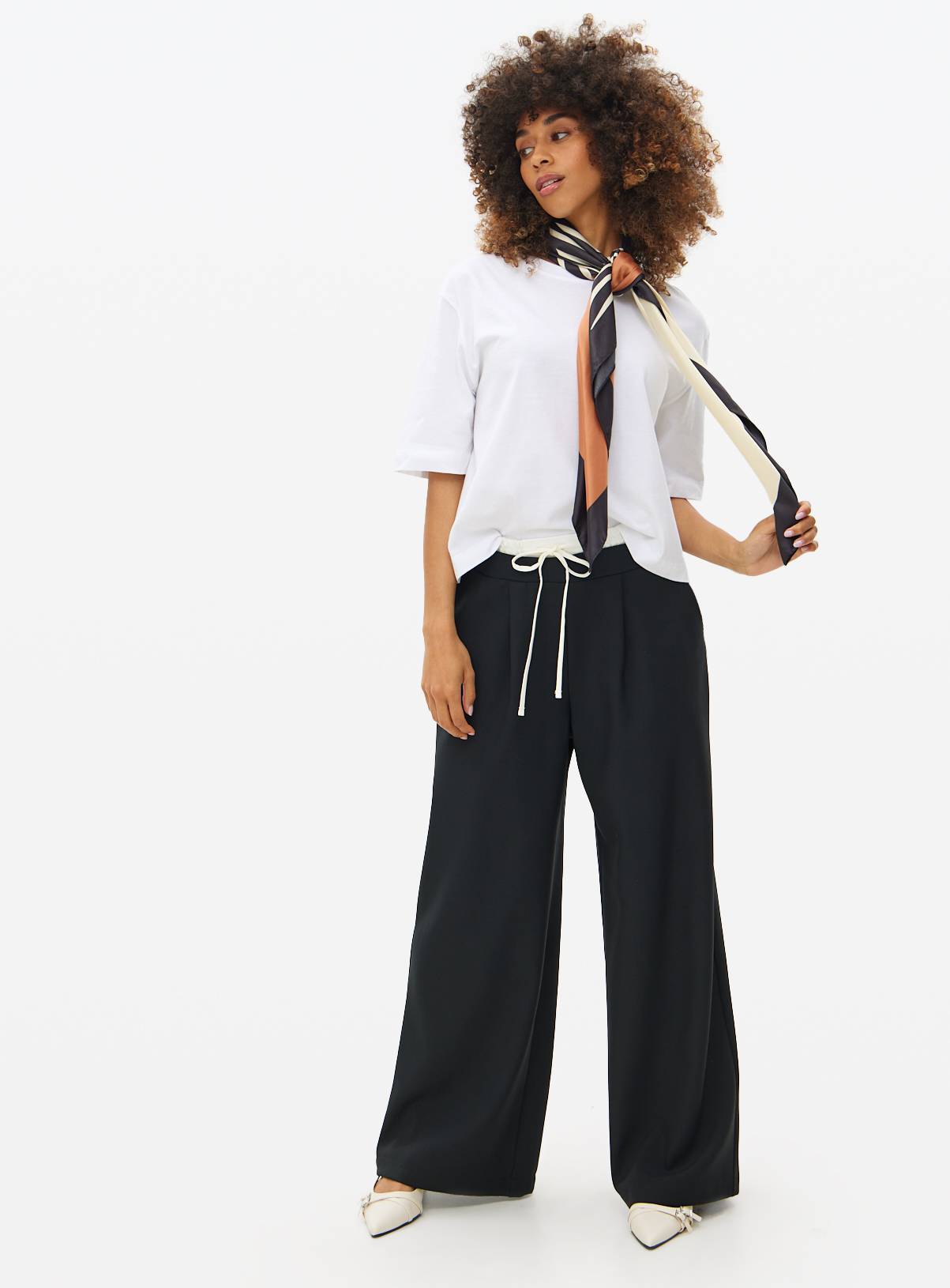 Black Double Waistband Tailored Trousers 16R - Image 1