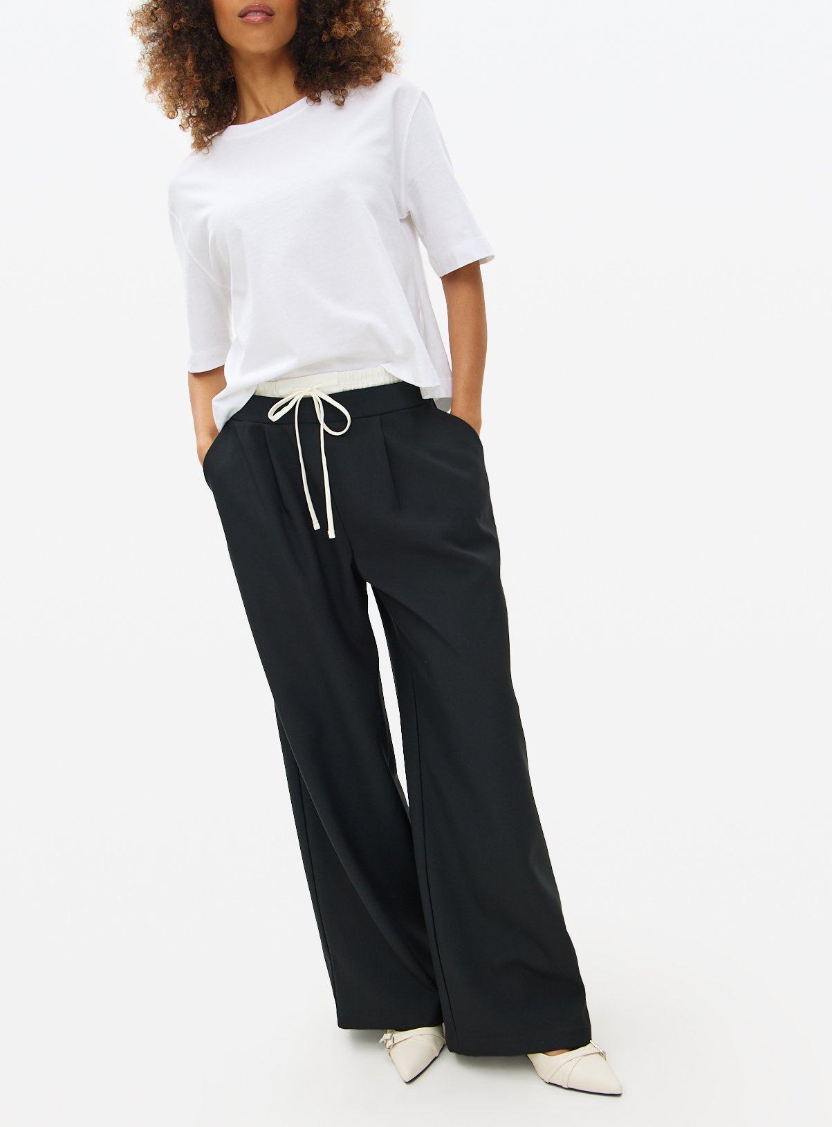 Black Double Waistband Tailored Trousers 16R - Image 2 thumbnail