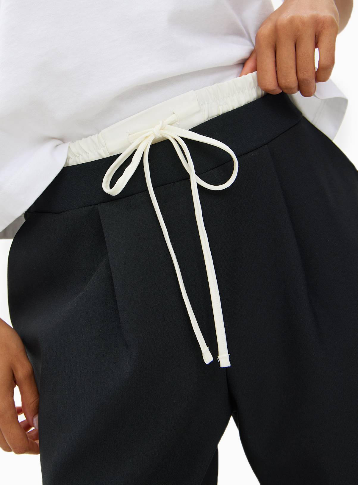 Black Double Waistband Tailored Trousers 16R - Image 3