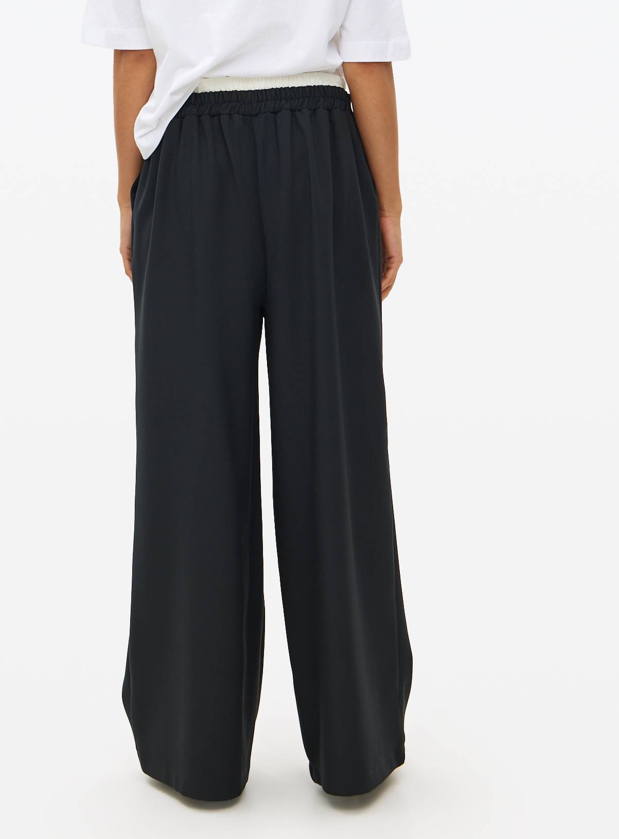 Black Double Waistband Tailored Trousers 16R - Image 4