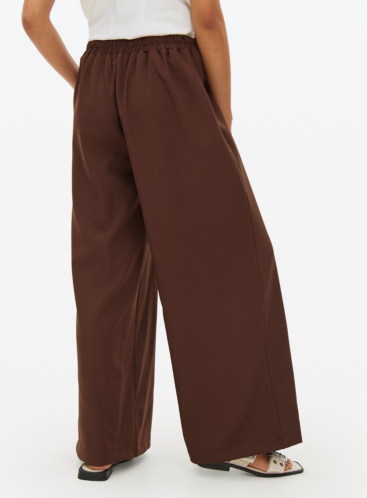 Brown Double Waistband Tailored Trousers 8S - Image 4 thumbnail