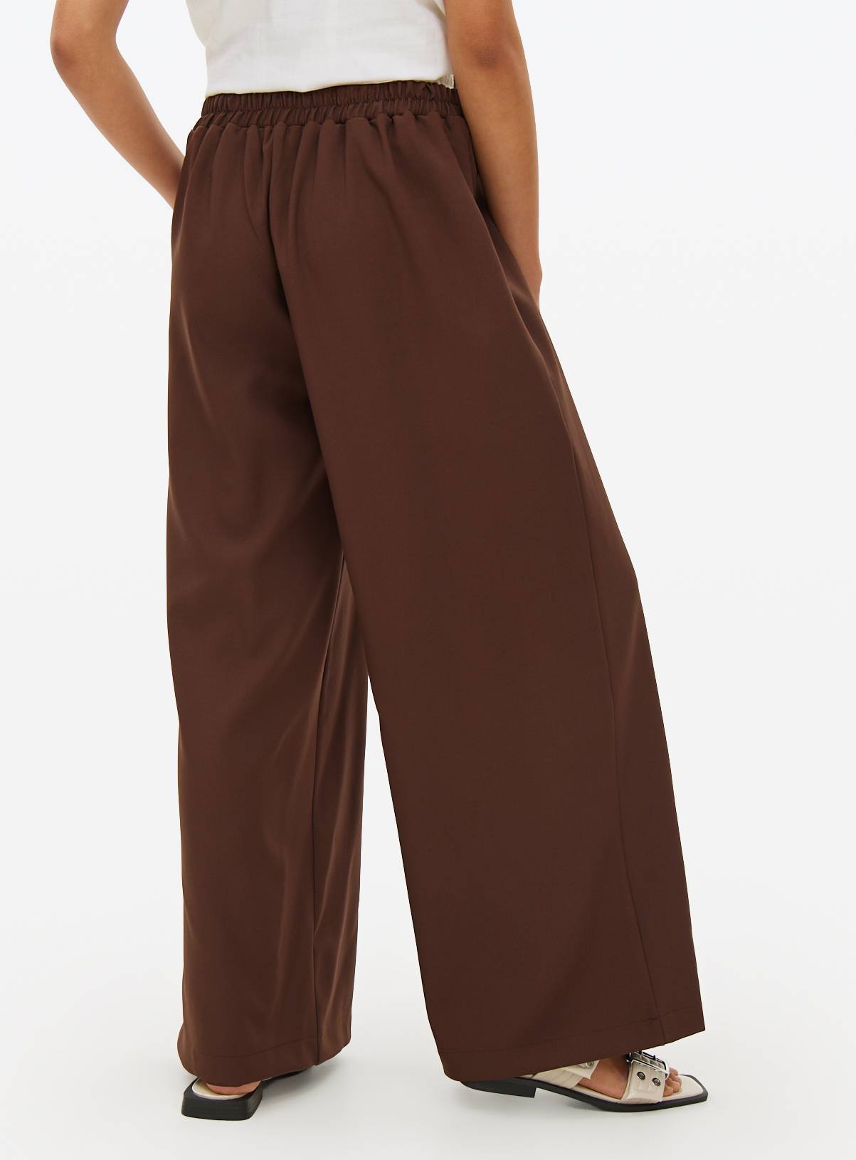 Brown Double Waistband Tailored Trousers 8S - Image 4