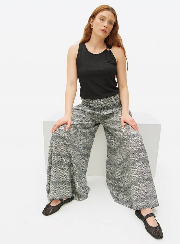 Mono Printed Palazzo Trousers  12