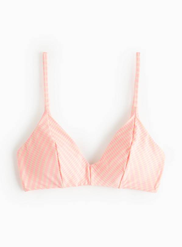 Coral Stripe Bikini Top 22