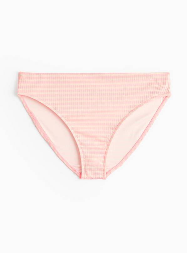 Coral Striped High Leg Bikini Bottoms 12