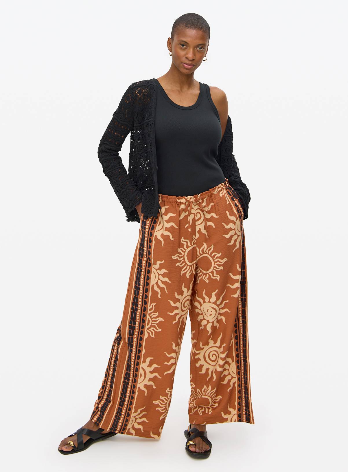 Sun Printed Ultra Wide Leg Co-ord Trousers  8 - Image 2