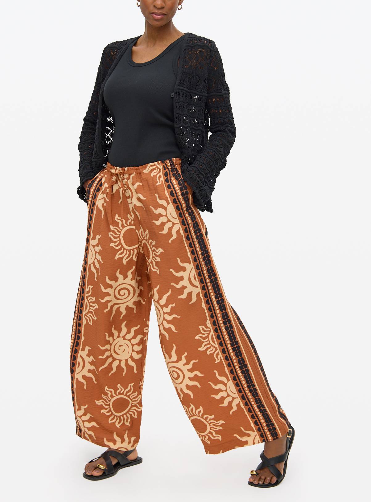 Sun Printed Ultra Wide Leg Co-ord Trousers  8 - Image 3