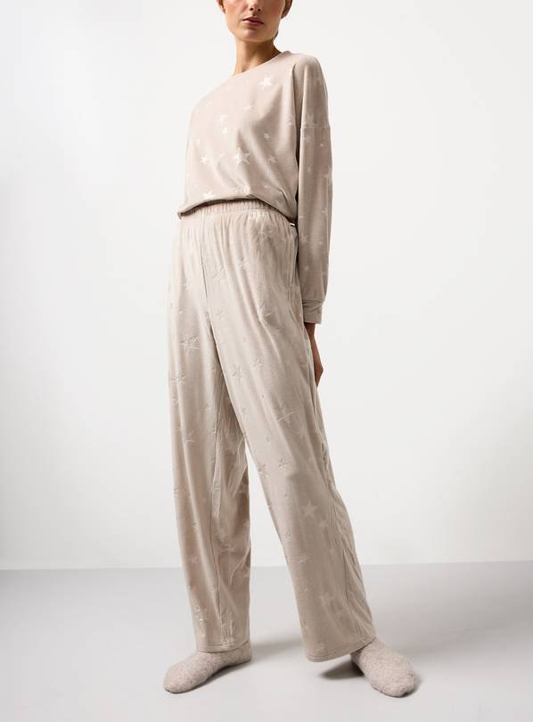 Mink Star Embossed Velour Co-ord Pyjama Bottoms M