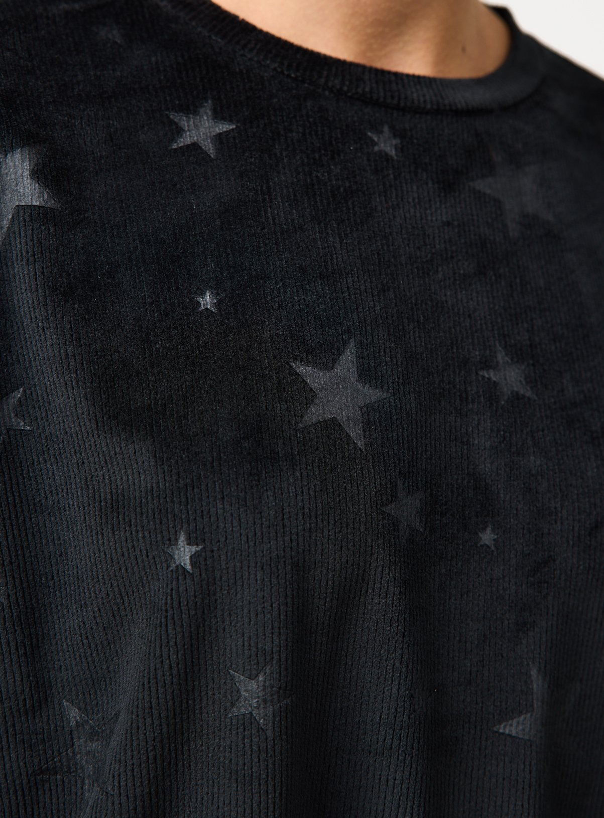 Black Star Embossed Velour Co-ord Pyjama Top XL - Image 3 thumbnail
