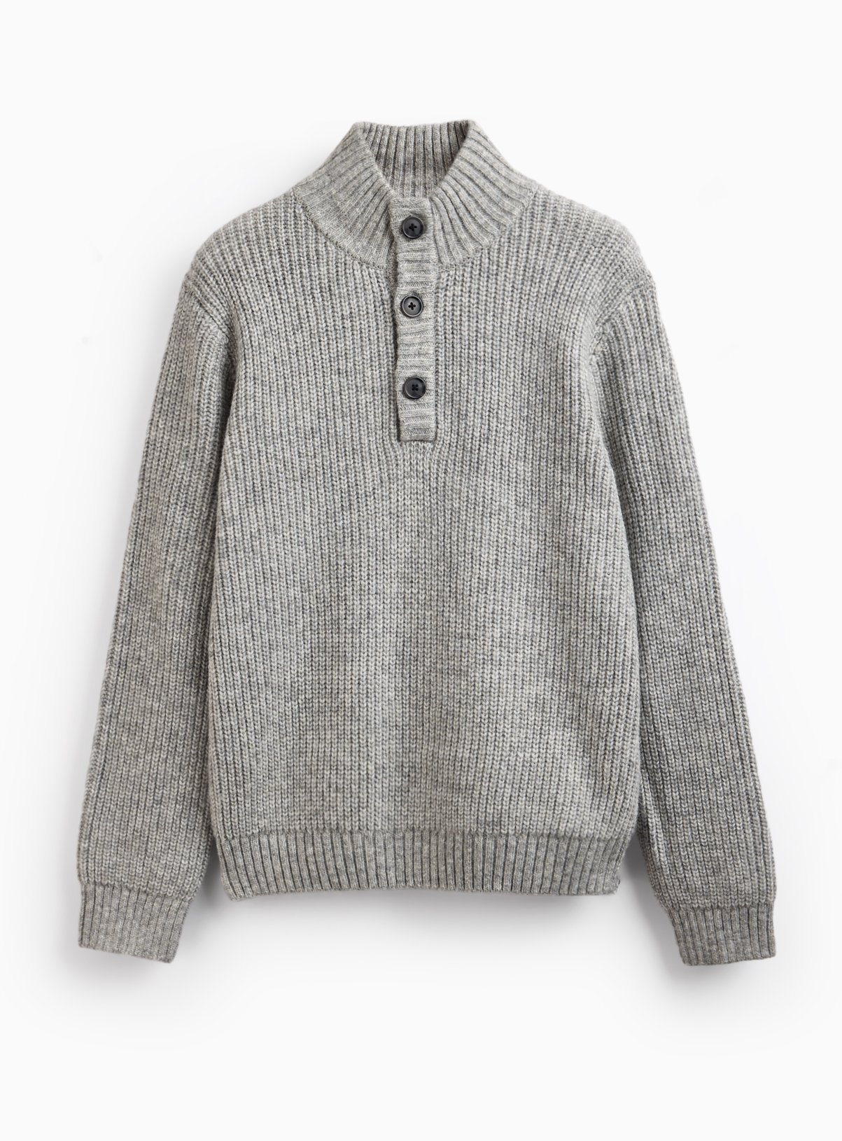 Grey Funnel Neck Knitted Jumper XXL - Image 3 thumbnail