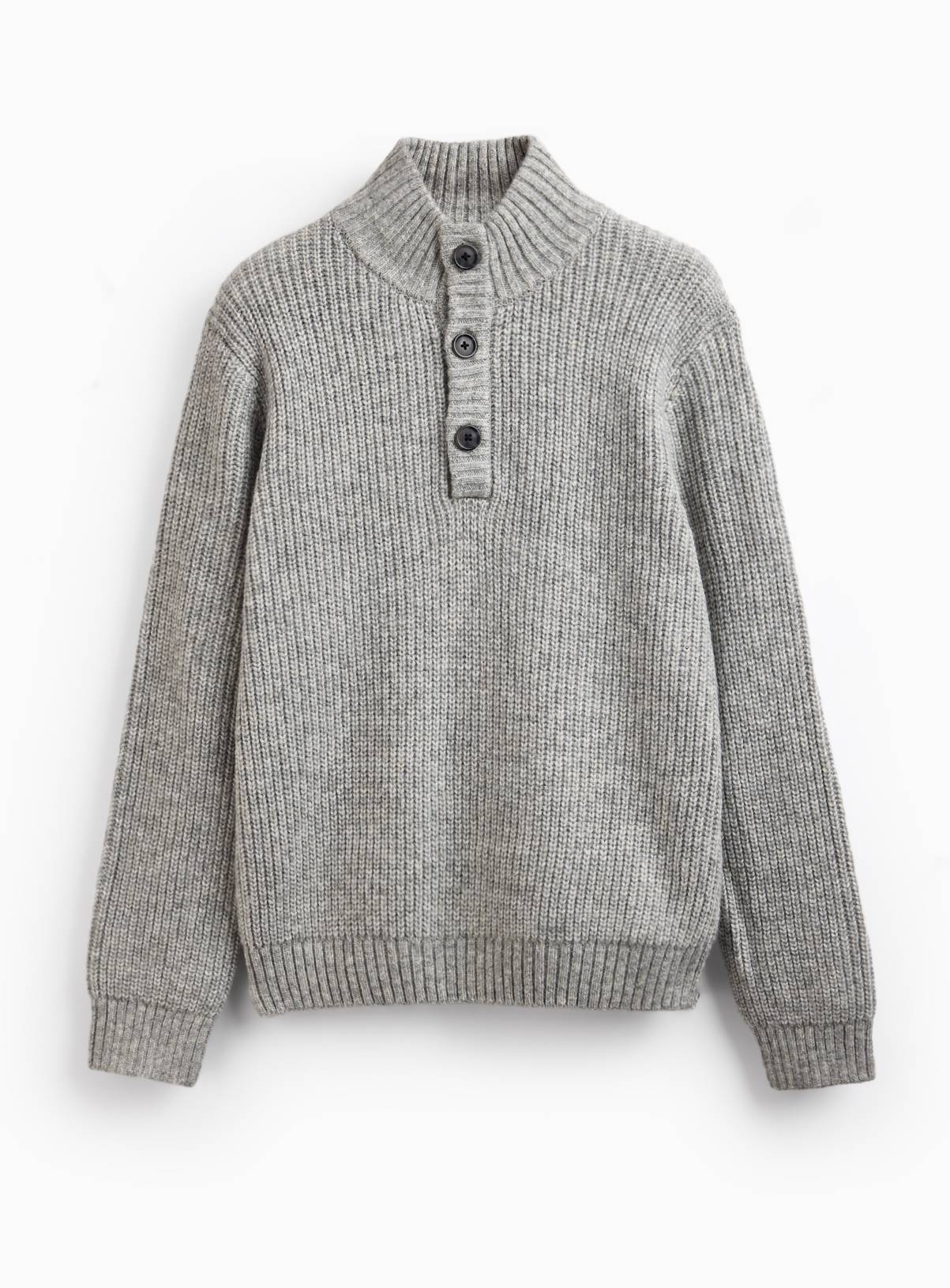 Grey Funnel Neck Knitted Jumper XXL - Image 3