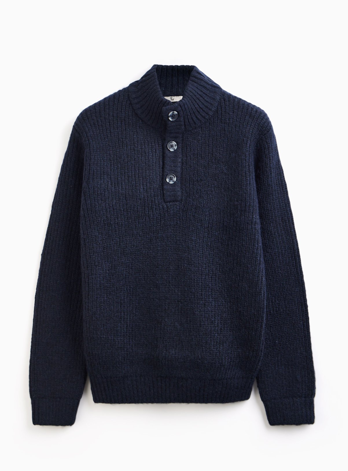 Navy Funnel Neck Knitted Jumper XXL - Image 3 thumbnail