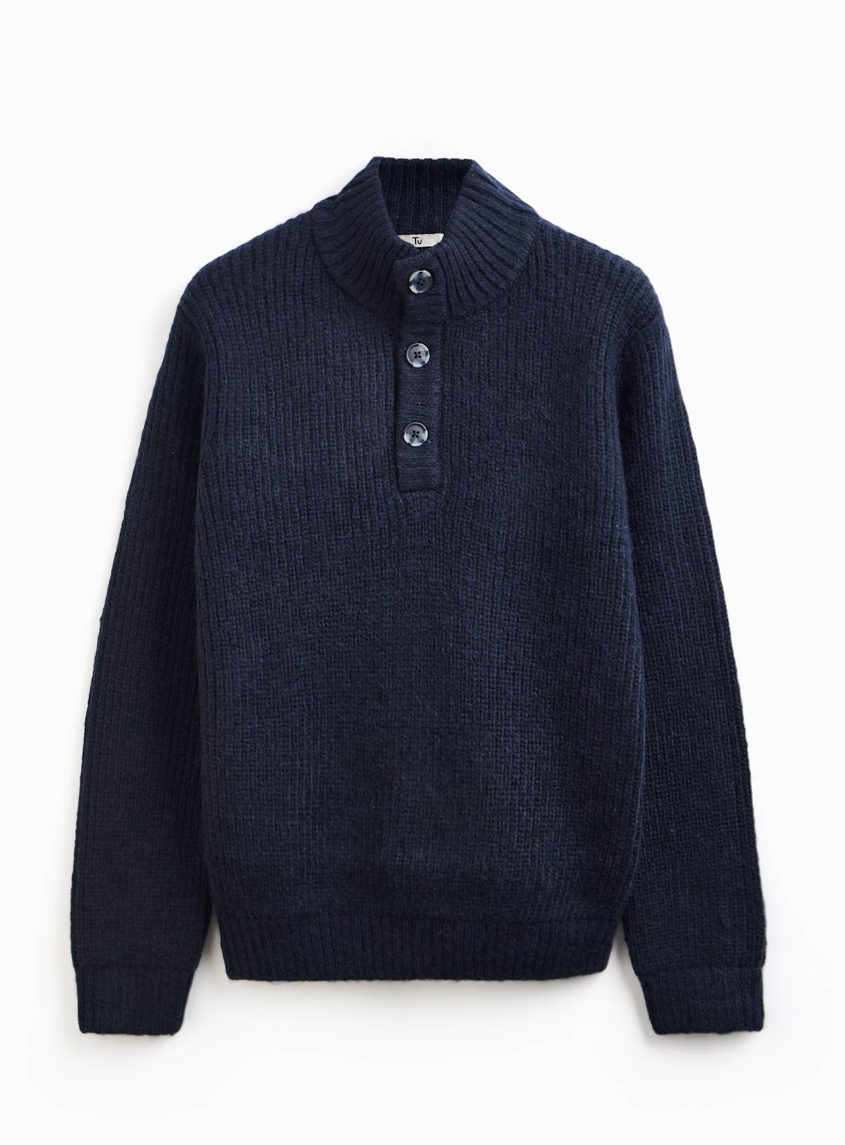 Navy Funnel Neck Knitted Jumper XXL - Image 3