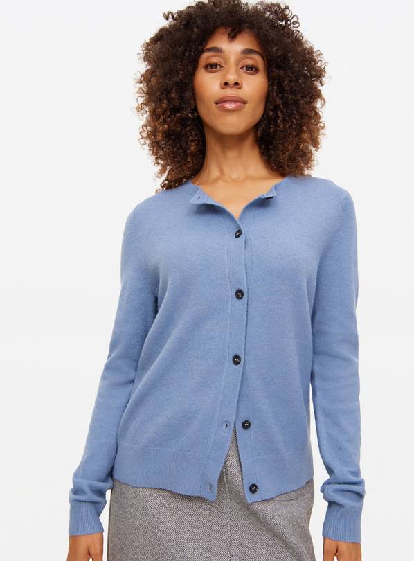 Blue Soft Knit Crew Neck Cardigan 20