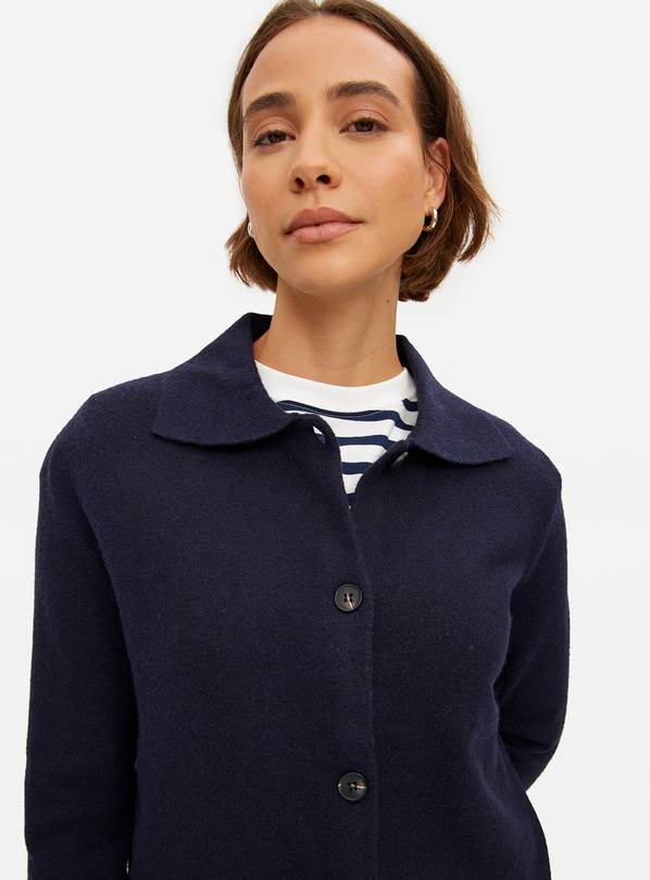Navy Cosy Collared Cardigan 16