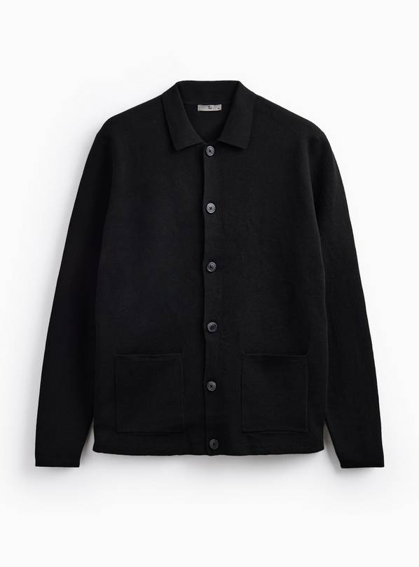 Black Button Through Cardigan XXXL