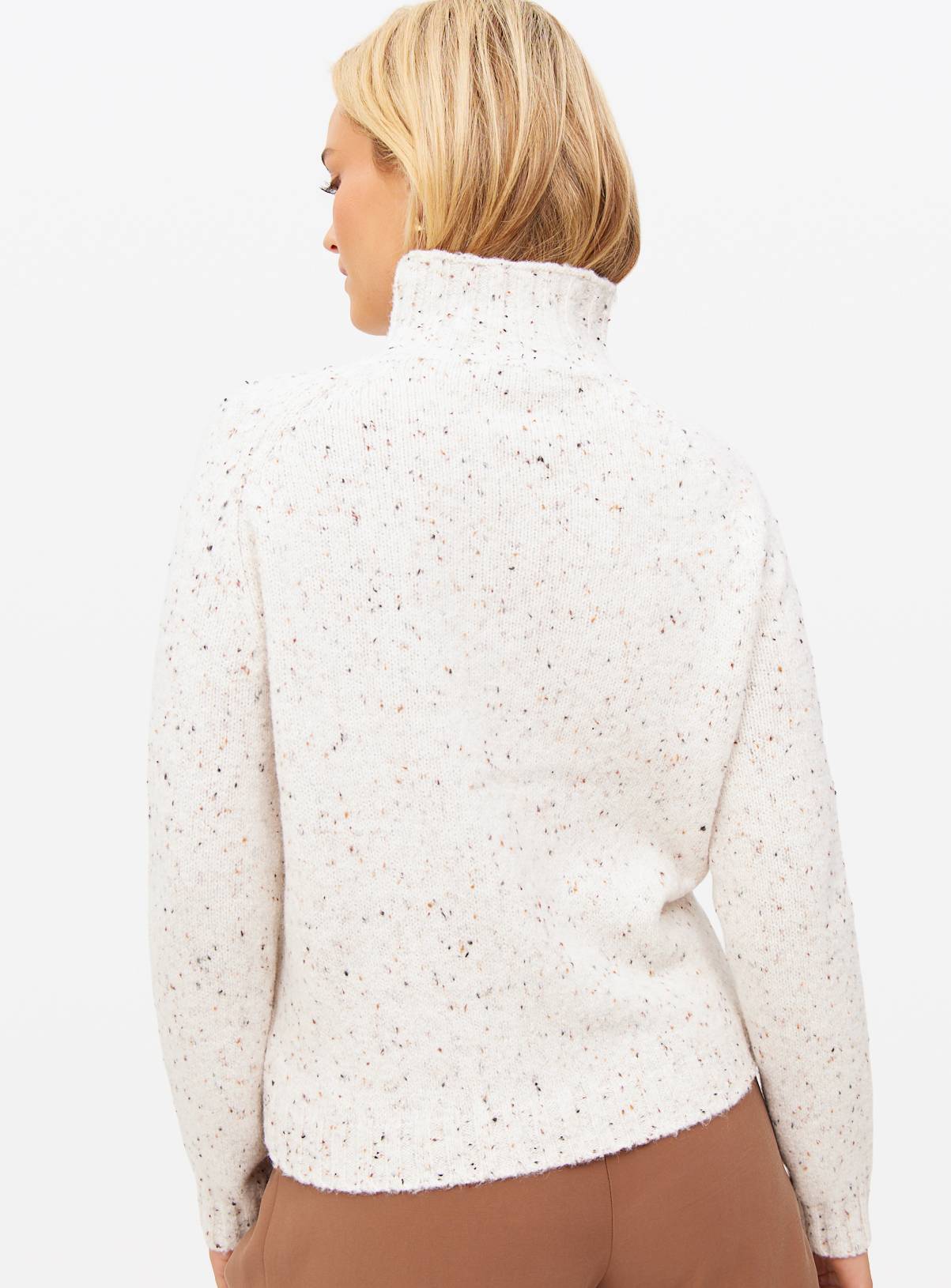 Neutral High Neck Neppy Knitted Jumper 18 - Image 4