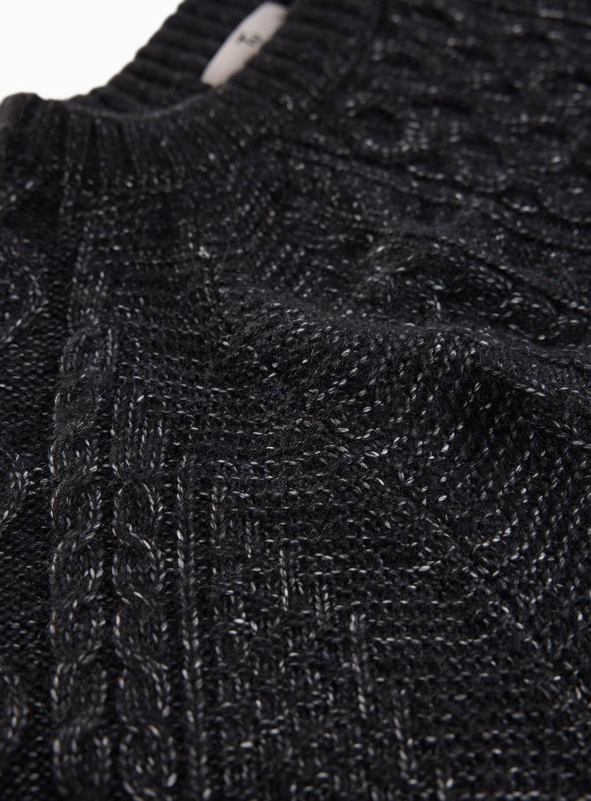 Black Cable Knit Crew Neck Jumper XL - Image 2 thumbnail