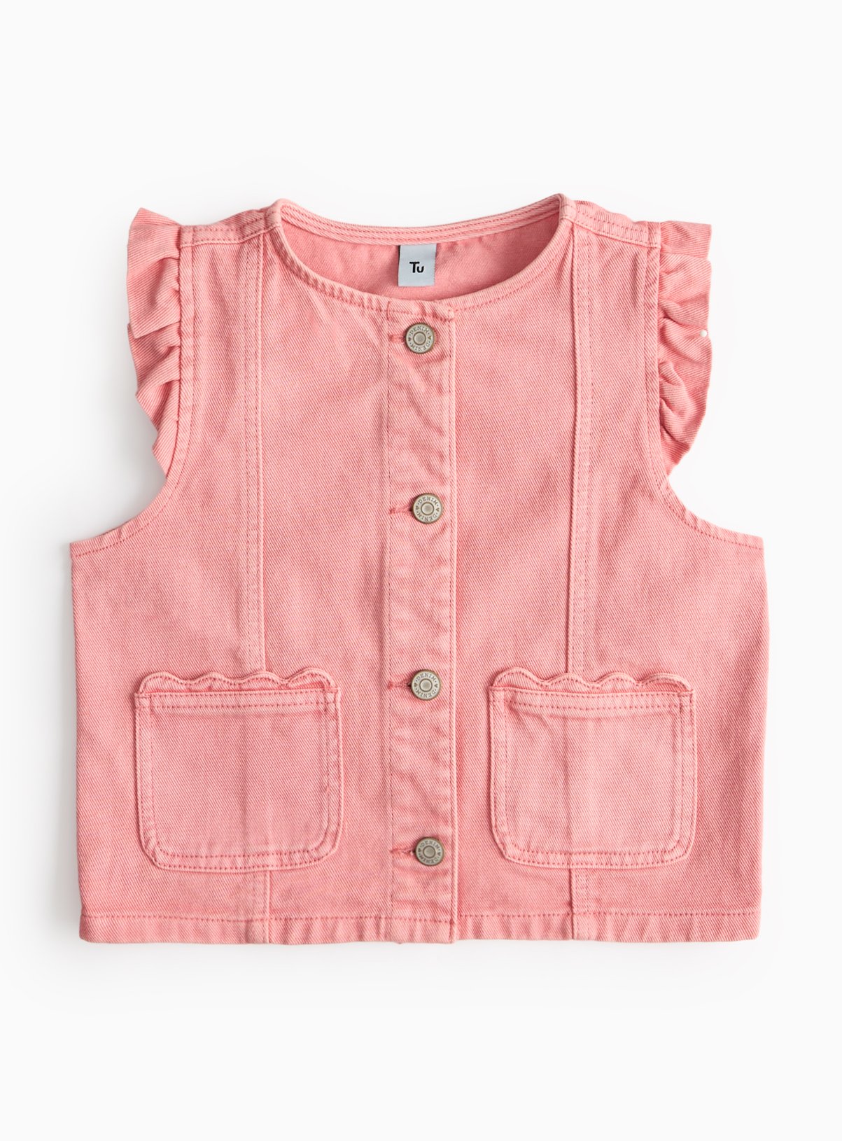 Pink Pink Denim Waistcoat (5-6 Years) - Tu by Sainsbury's