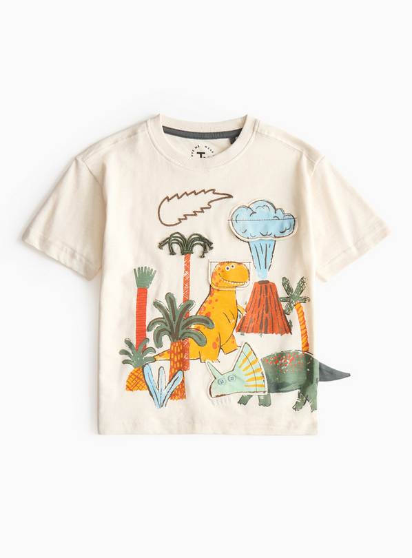 Cream Dino Graphic Print T-Shirt 2-3 years