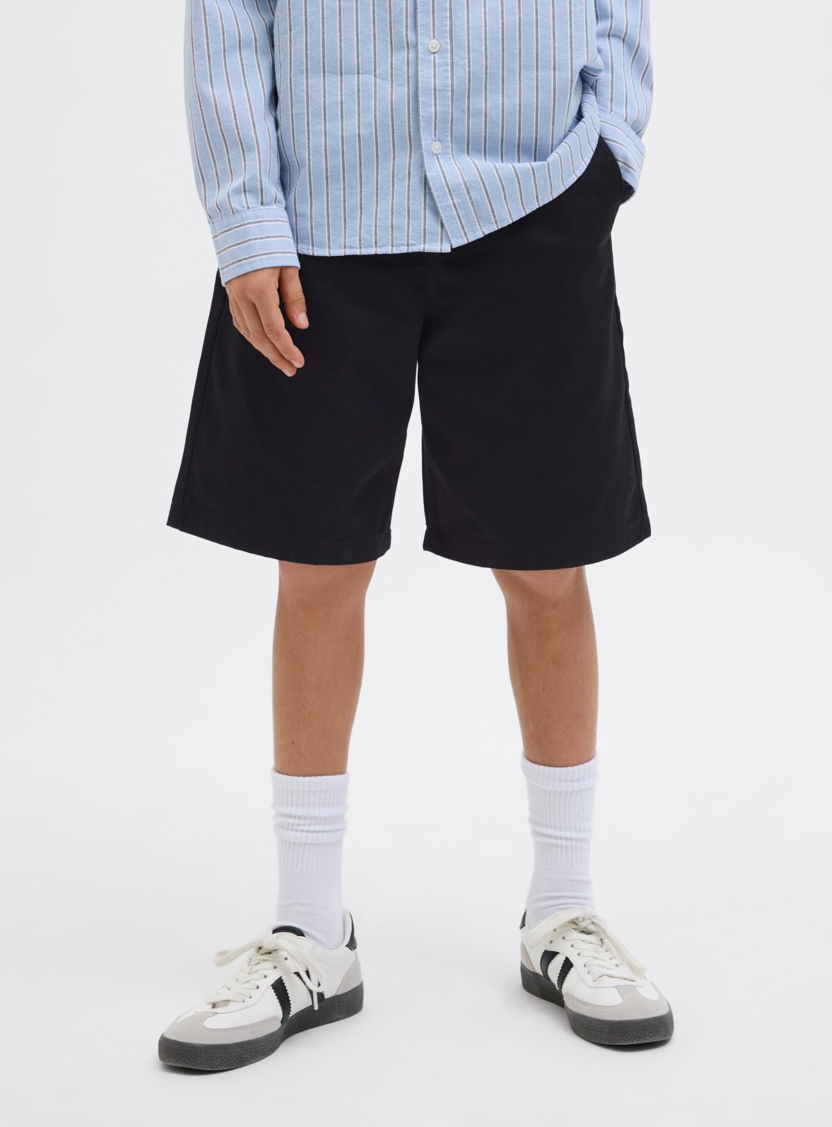 Black Black JACK & JONES JUNIOR Karl Panel Chino Shorts Junior (16 Years) - Jack and Jones Junior by Sainsbury's