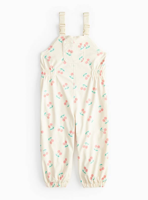 Cream With Cherry Print Salopettes 2-3 years