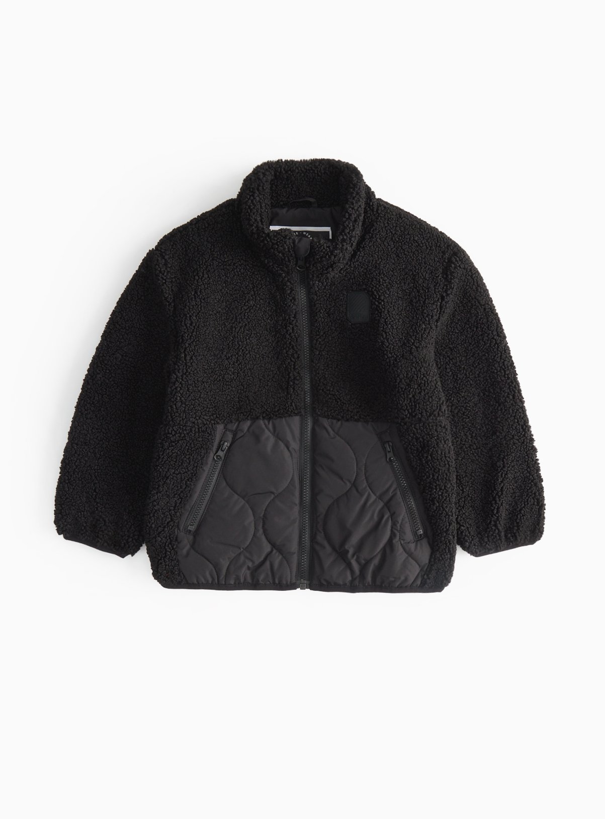 Black Black Zip Through Borg Fleece Jacket (7-8 Years) - Tu by Sainsbury's
