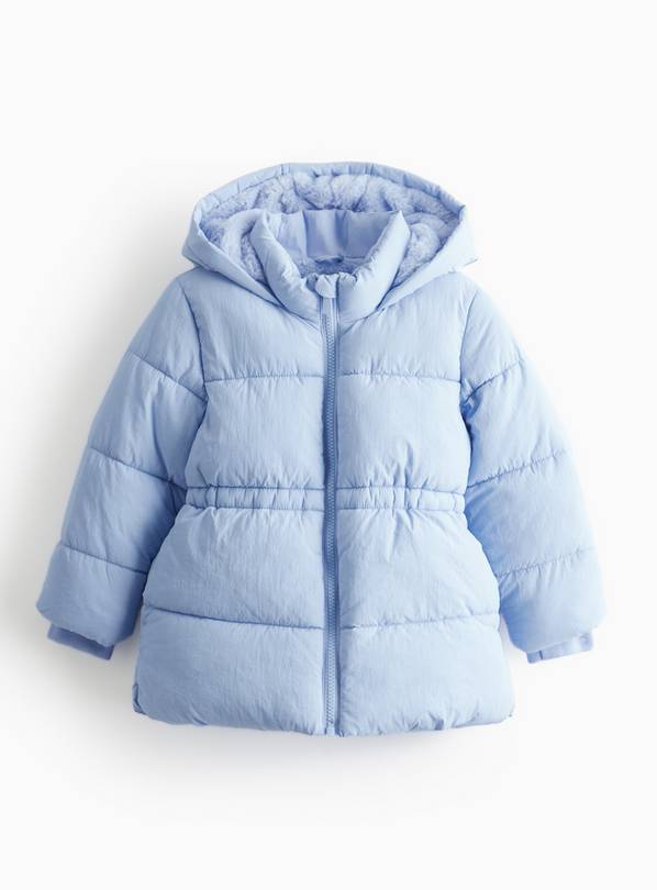 Blue Longline Padded Puffer Coat 2-3 years