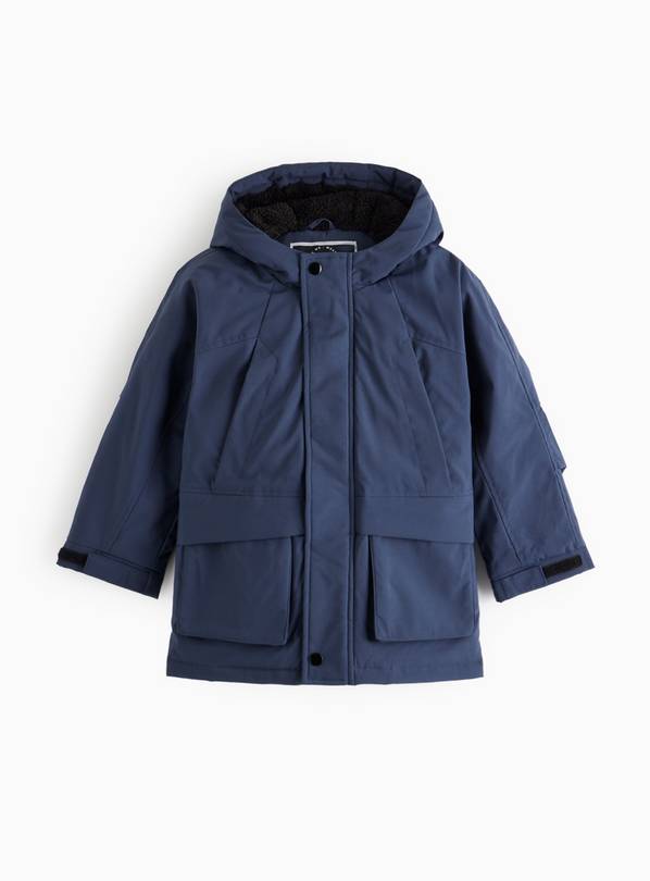 Blue Fleece Lined Parka Coat 7-8 years