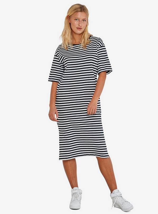 NOISY MAY 3/4 Sleeves Side Slit Dress Mono L/UK12