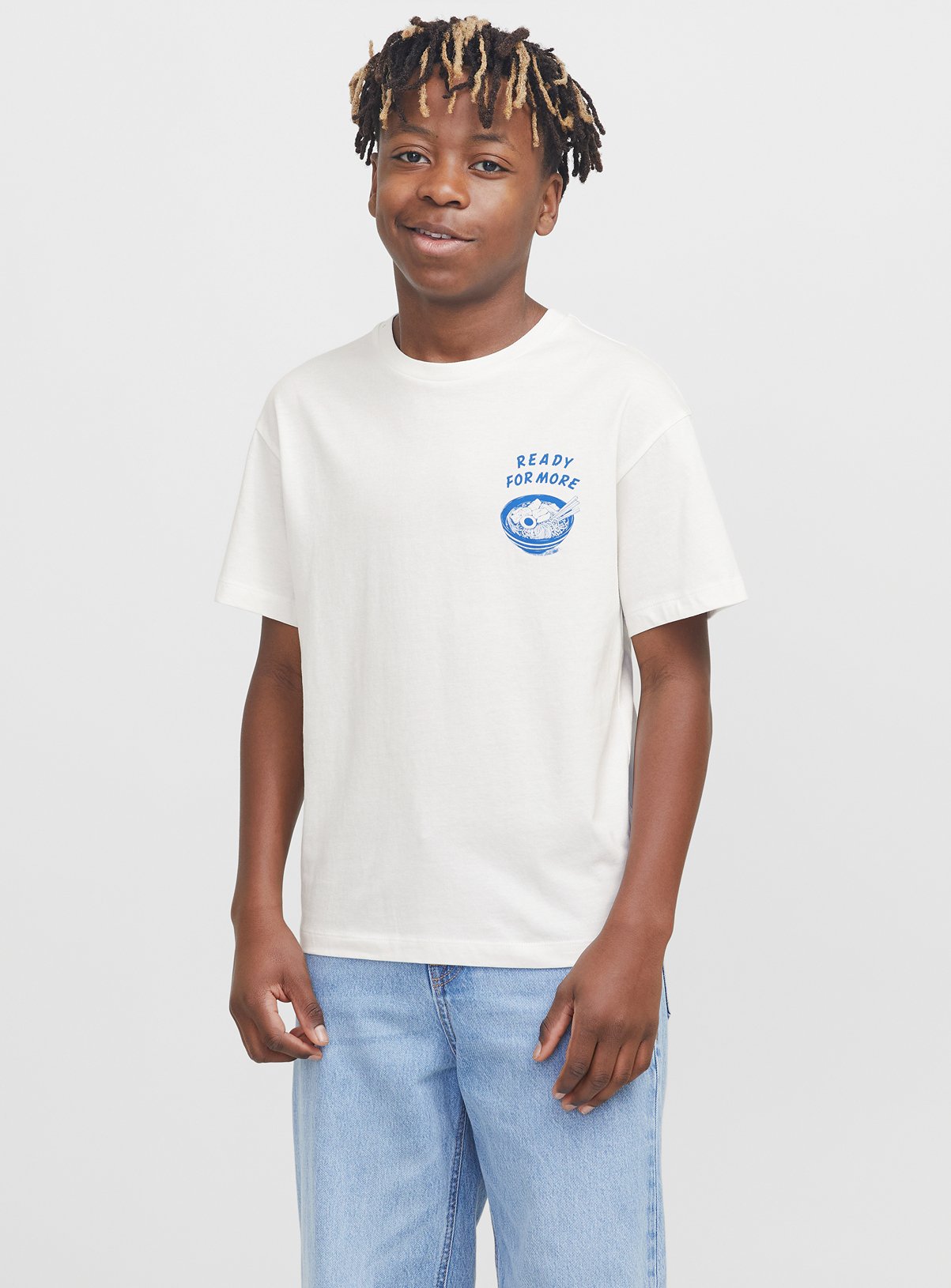 White White JACK & JONES JUNIOR Charge Printed T-Shirt (14 Years) - Jack and Jones Junior by Sainsbury's