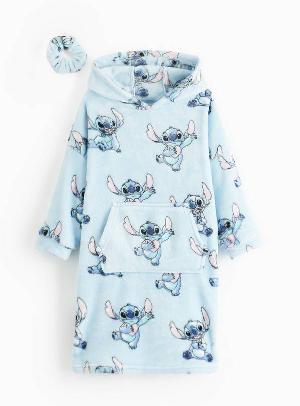 Stitch Print Fleece Hooded Blanket 3-4 years