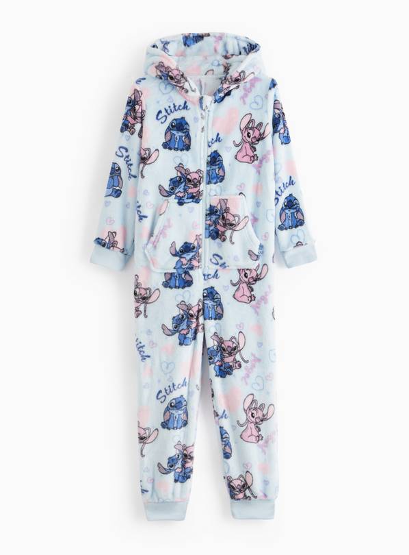 Disney Stitch Print Blue Fleece All-In-One  4-5 years