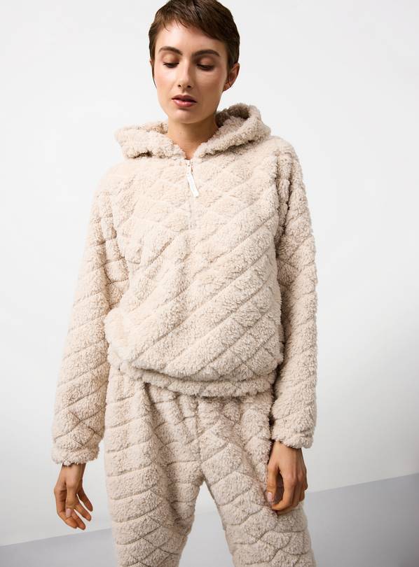 Oatmeal Co-ord Hooded Pyjama Set M