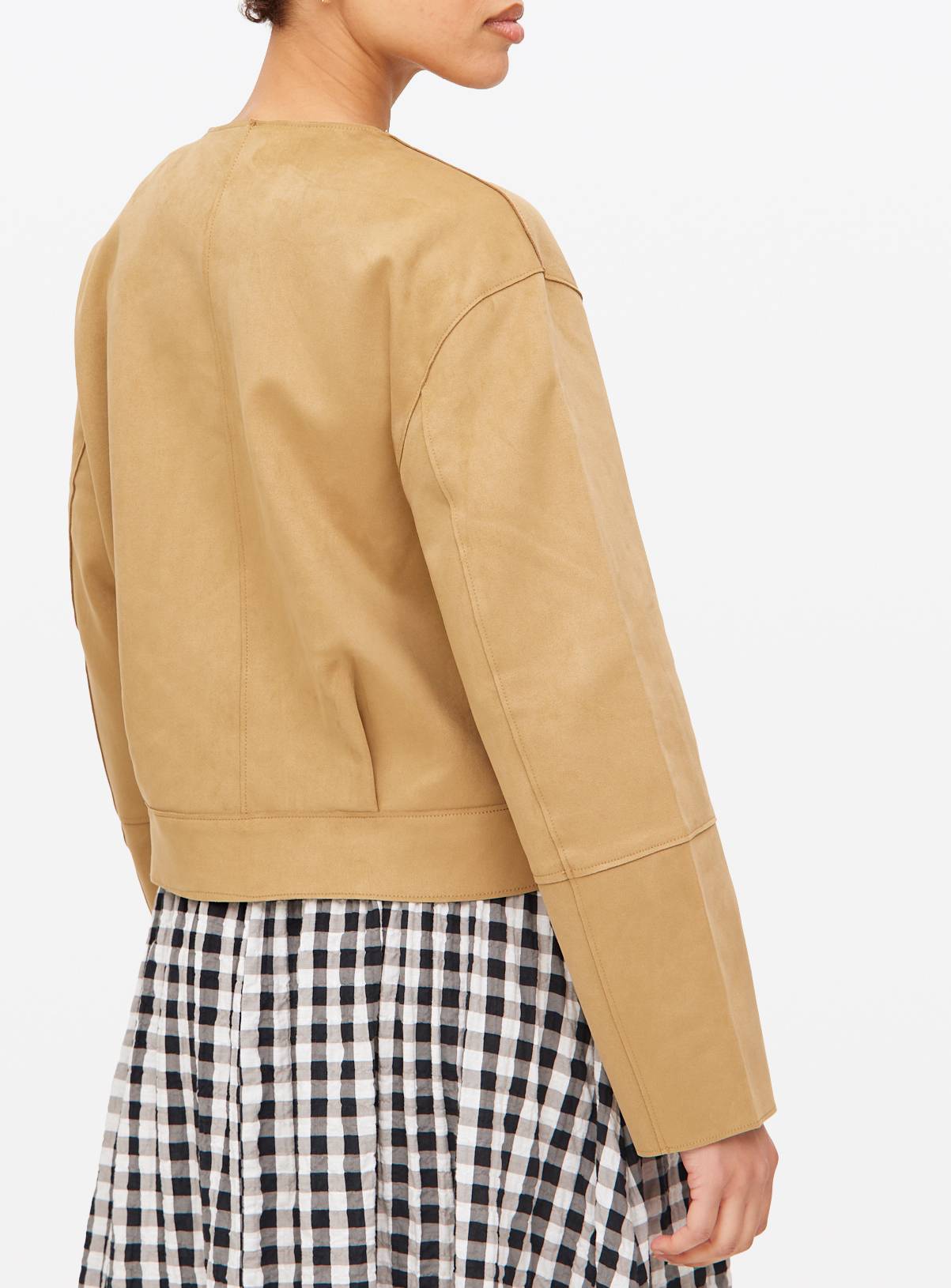 Tan Faux Suede Boxy Jacket 14 - Image 2