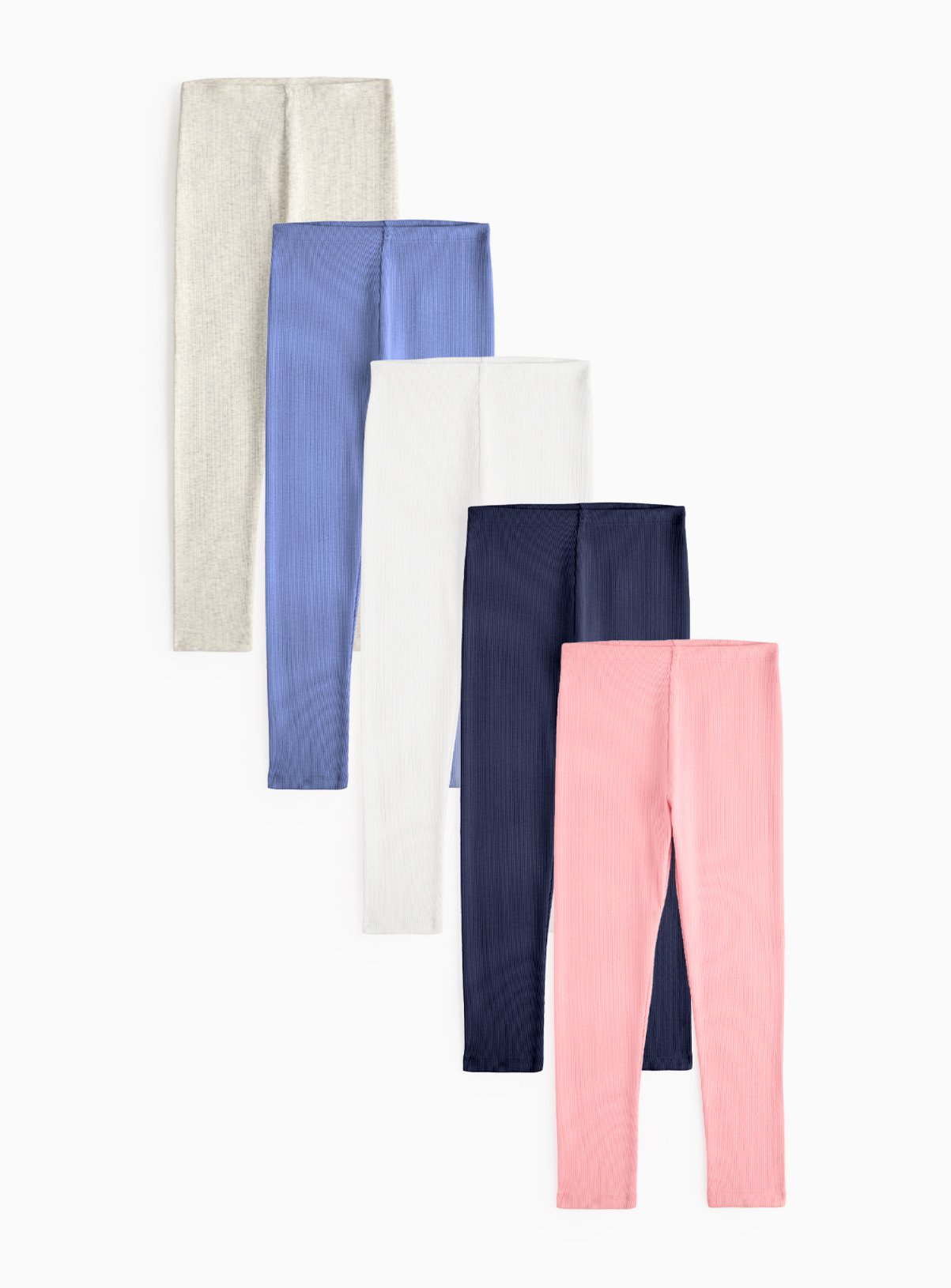Plain Ribbed Leggings 5 Pack (10 Years) - Tu by Sainsbury's