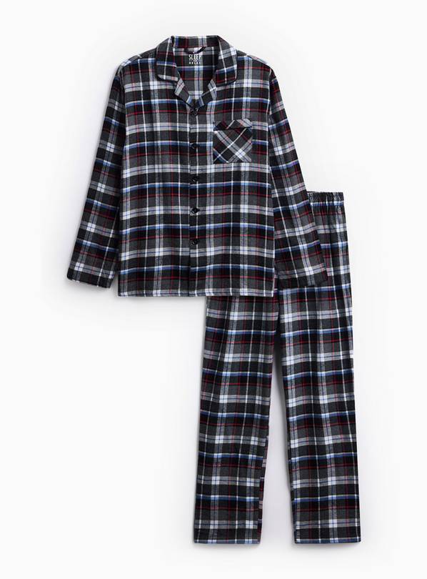 Black Check Printed Traditional Pyjamas XXL