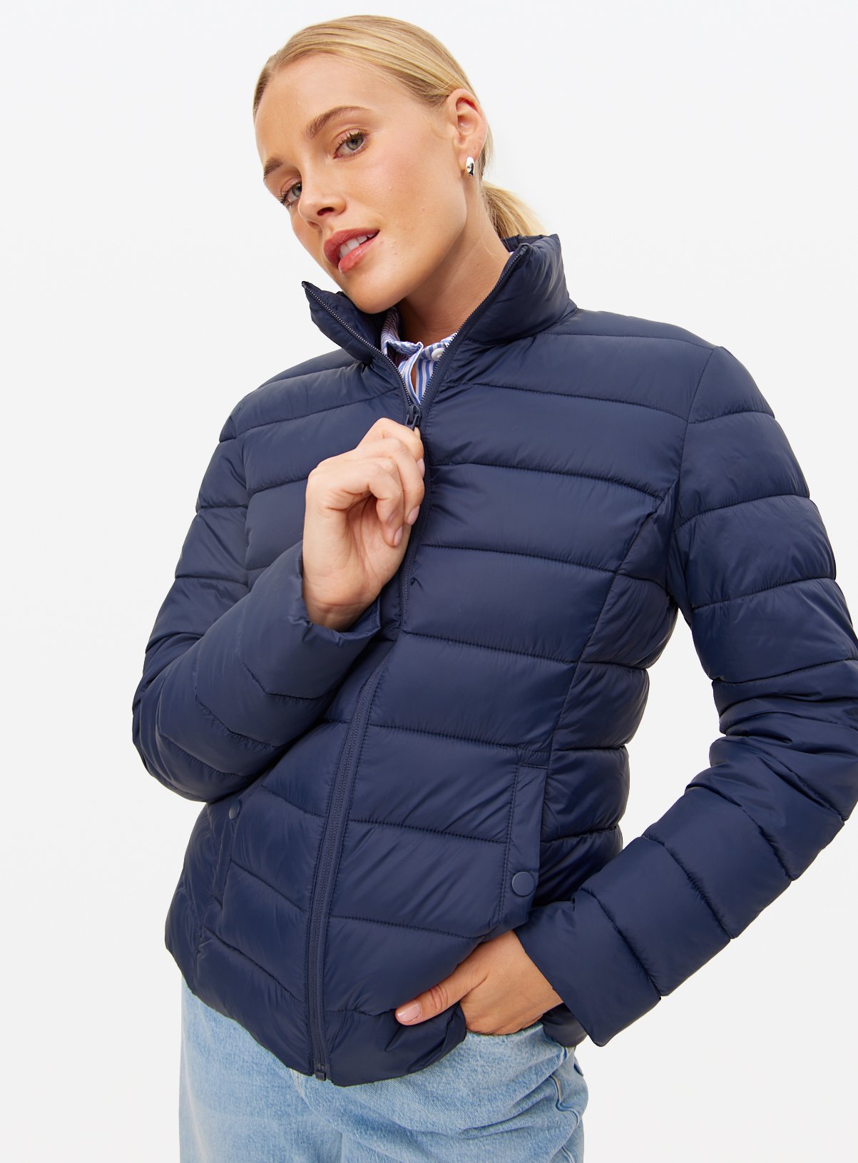 Navy Pack-Away Padded Jacket
