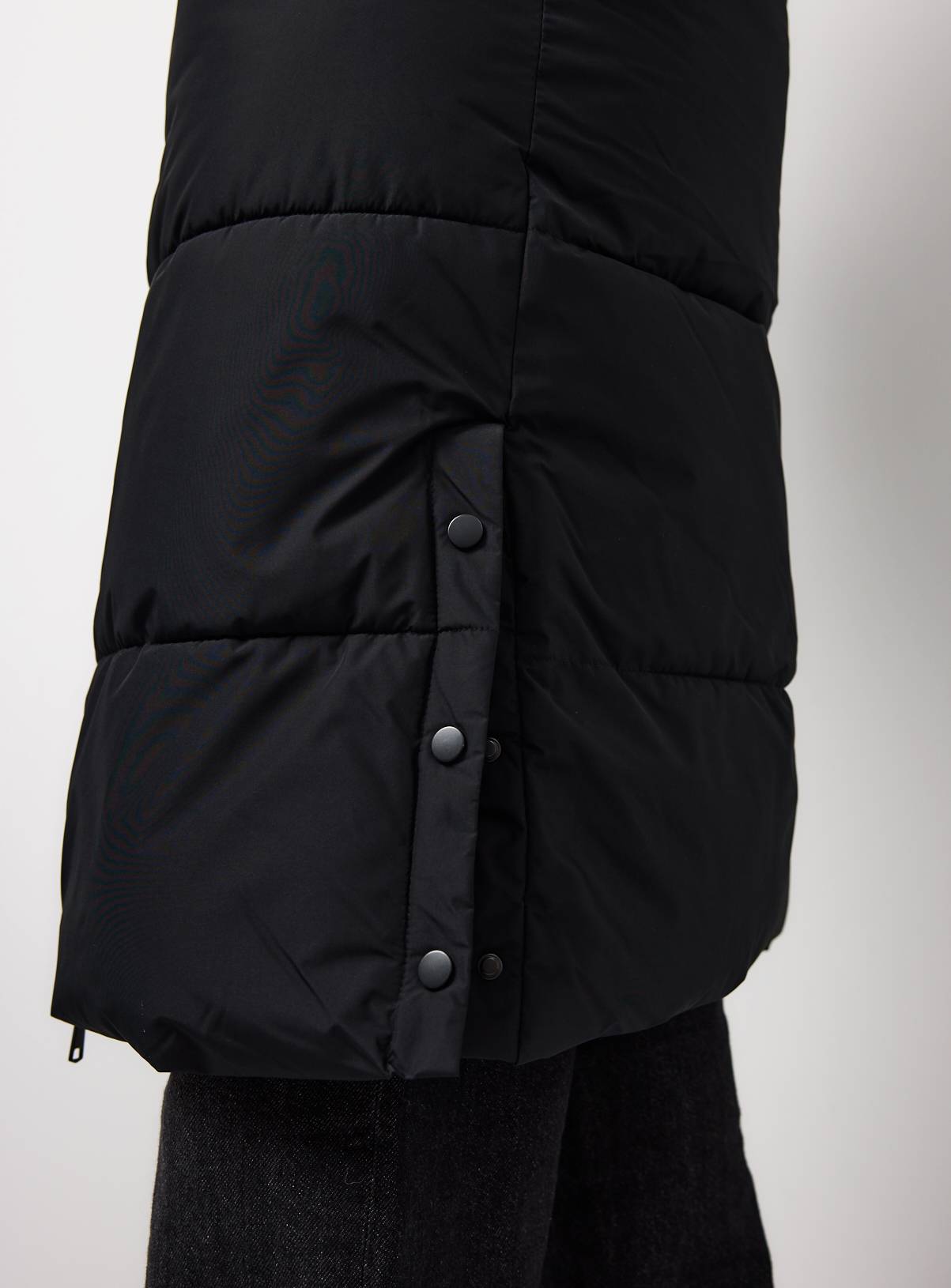 Black Longline Padded Gilet XL - Image 3